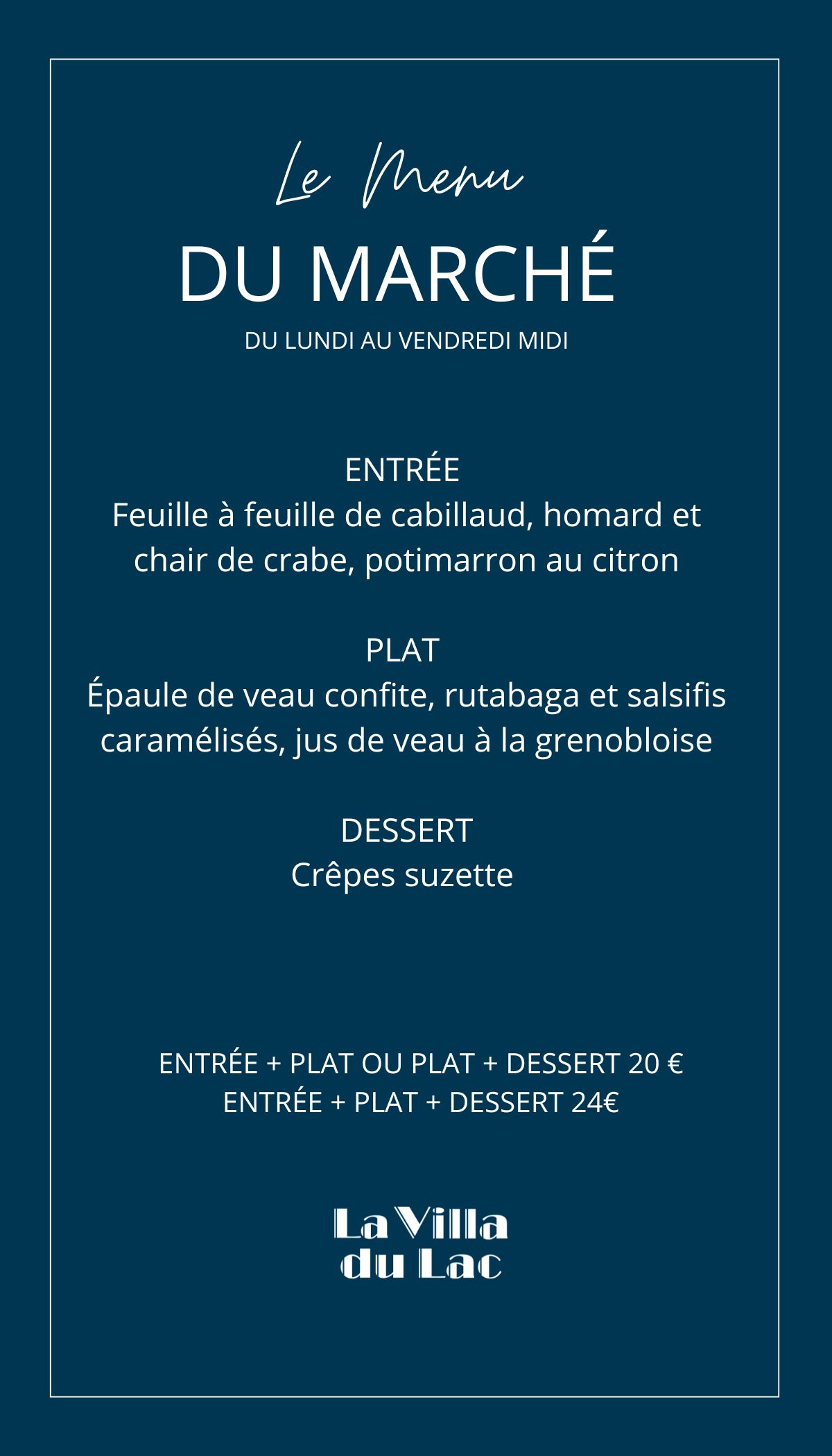 MENU DU MARCHE SITE INTERNET